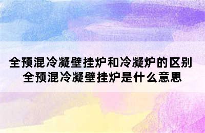 全预混冷凝壁挂炉和冷凝炉的区别 全预混冷凝壁挂炉是什么意思